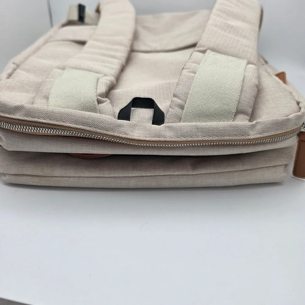 Nordace Siena Smart Backpack Beige ‎  Laptop Charging Travel Bag Luxury Neutral